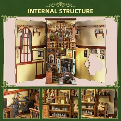 CCCDF Book Nook Kit, The Radium Lady DIY Miniature House with LED - Image 5