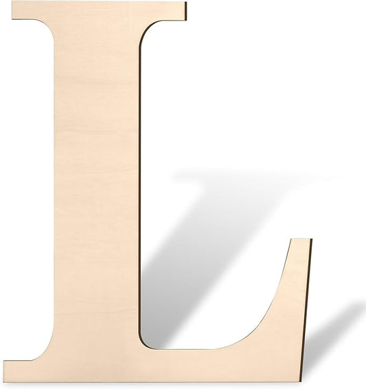 Large Wooden Letters, 17 inch Big Wood Letter L for Crafts, Wall Decor, Unfinished Blank Giant Wooden Alphabet Letters for Name Sign, Birthday Parties, Rustic Wedding, Christmas Decor, Baby Shower