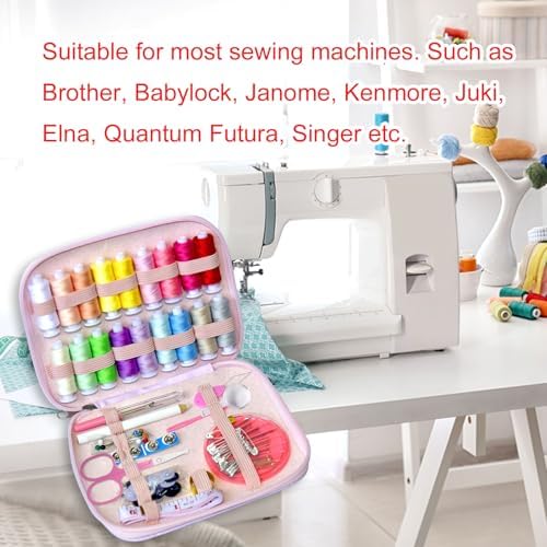 Sewing Kit with Case Portable Sewing Supplies for Home Traveler, Adults, Beginner, Emergency, Contains 18 Sewing Thread, Scissors, Needles, Measure etc (Pink) - Image 6