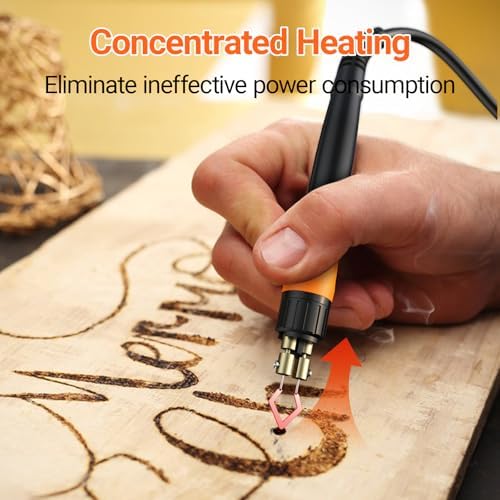 Preciva 935D Dual Pen Wood Burning Kit with Digital Display Wood Burning Tool with 2 Detachable Pens, 20 Wood Burner Tips, Dual-Barrel Holder. Suitable for Pyrography, Leather Burning Kit - Image 3