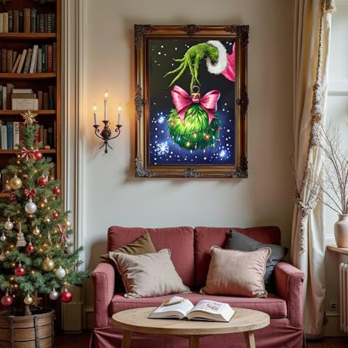 Christmas Paint by Numbers Kit for Adults,Winter Painting by Numbers,DIY Acrylic Paint Kit for Adults Beginners Without Frame,Easy Christmas Adult Paint by Number Kits on Canvas for Decor 16x20inch - Image 6