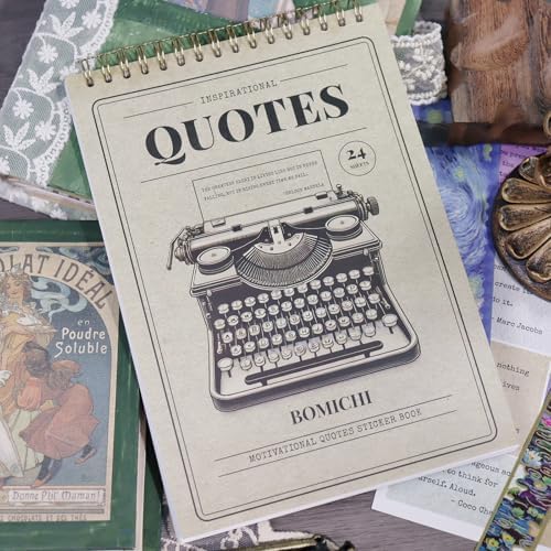Bomichi Scrapbook Supplies - 24 Sheets 246 Pcs Word Quote Stickers, Junk Journal Supplies for Scrapbooking, Bullet Journal, DIY Craft Card Making - Image 5