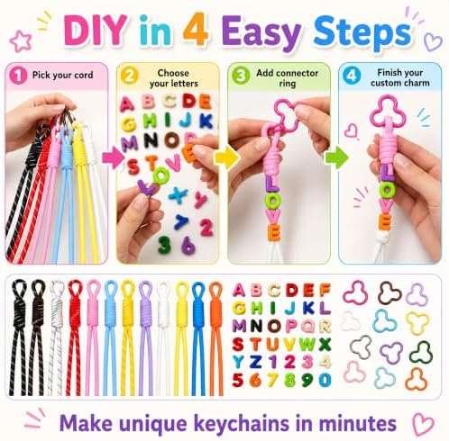 36Pcs Large Letter Beads Kit, Paracord Keychain Bag Charms - Image 4