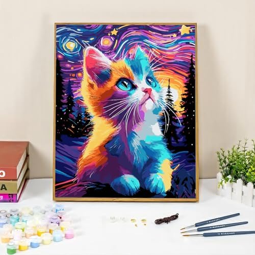 QUITEDEW Paint by Numbers Kit for Adults Cats,Wall Decoration16x20 lnch - Image 3