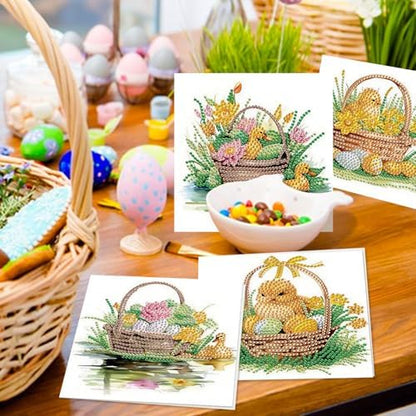 Tontut 6pcs Diamond Painting Kit Greeting Card, Little Yellow Duck 5D DIY Diamond Handmade Holiday Greeting Card with Envelope, Christmas Gift Congratulation - Image 4