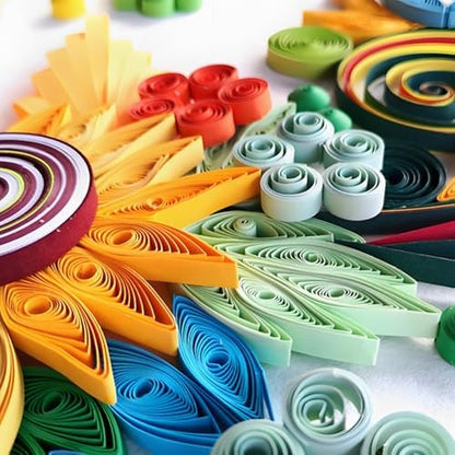 Acoeitl Quilling Paper Strips 600 Strips 28 Clolors Multi-Color Paper Quilling Set Width 5mm Length 39cm Quilling Supplies DIY Quilling Paper Quilling Art Strip for Crafts (6 Pack) - Image 7