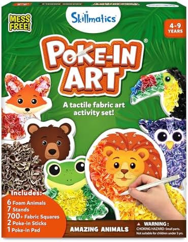 Skillmatics Poke-in Art – Animals, Wood Craft Kit, Gift for Boys & Girls by Skillmatics
