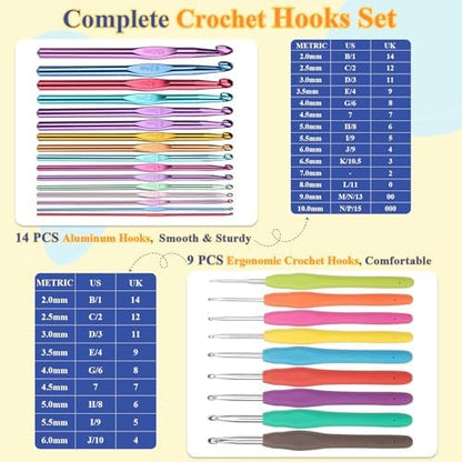 Aeelike Crochet Kit for Beginners Adults, Complete Yarn Kit, Navy - Image 4