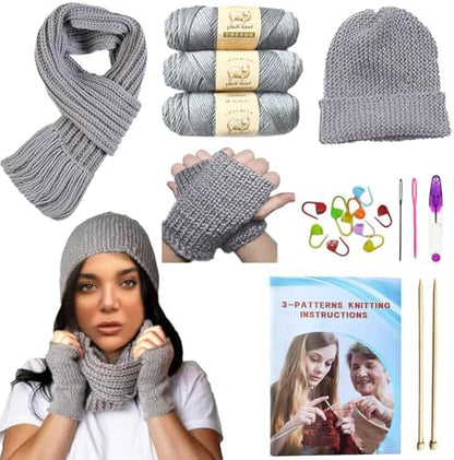 Kaaper Knitting Kit for Beginners Adults, Learn to Knit Starter Kit by kaaper