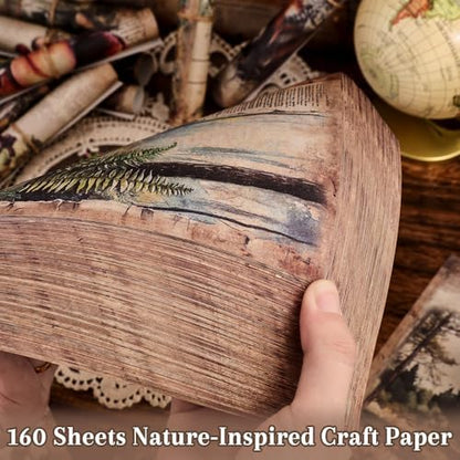 icceemee 160 Sheets of Nature Scrapbook Paper, journaling Scrapbook Supplies Craft Collage Paper Set, Junk Journal Bullet Journal Poster Room Decor for Card Making Decorative Gifts - Image 5