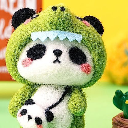 GOTOTOP Needle Felting Kit, Wool Felt Panda Pendant DIY Craft Set, Beginner Friendly Handmade Project, Compact 100 G Materials Kit for Kids Teens Adults Home Craft Time (#2) - Image 4