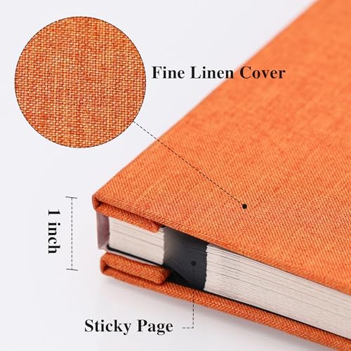 Vienrose Large Photo Album Self Adhesive for 4x6 8x10 Pictures Linen Scrapbook Album DIY 40 Blank Pages with A Metallic Pen - Image 3