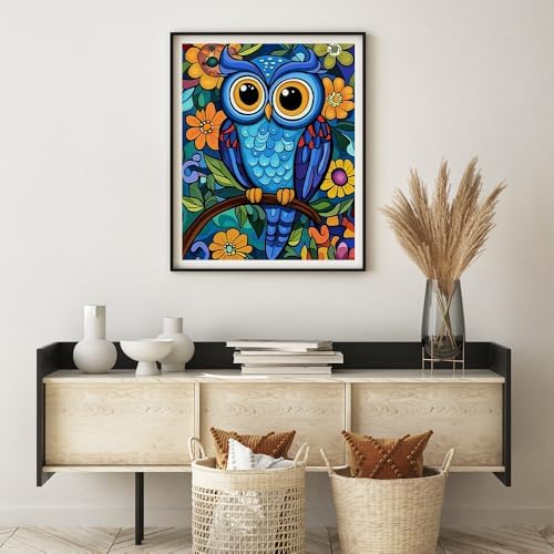 Natuyalo Paint by Numbers for Adults Beginner, Owl Acrylic Painting by Number Kits Animal DIY Art Craft Kits Suitable for Home Wall Decoration Frameless (16x20 Inch) - Image 4