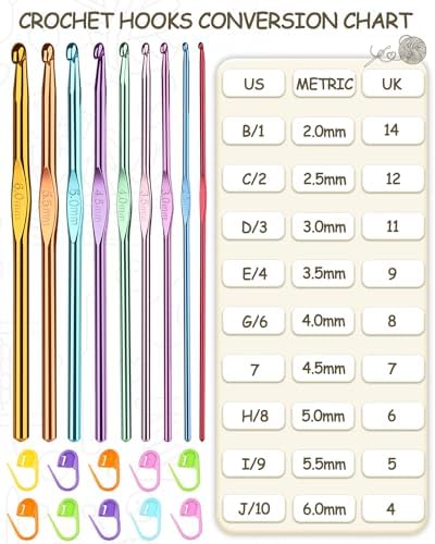 Coopay Crochet Hooks Set-19PCS Metal Crochet Needles with Stitch Markers - Image 6