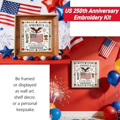 US 250th Anniversary Embroidery Kit, Patriotic Embroidery Kits for Beginner - Image 6
