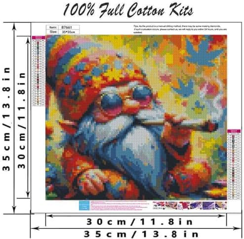 DYAIANGMU Gnome Stamped Cross Stitch Kit for Adults 13.7x13.7 inches - Image 2