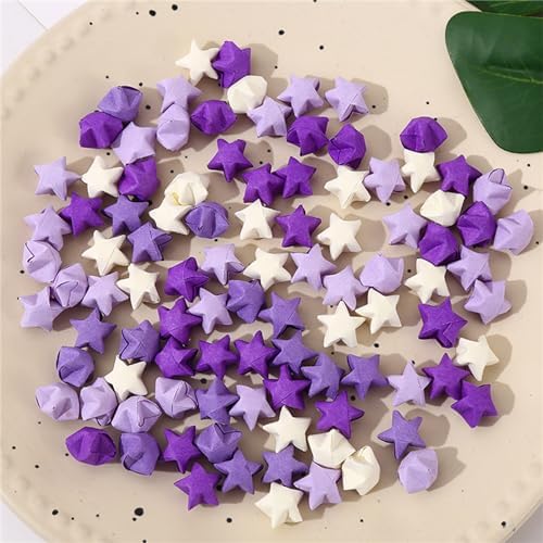 1080 Sheets Origami Star Paper 7 Assortment Color Strips Double Sided Lucky Star Decoration Folding Paper for DIY Hand Art Supplies (Blue Purple-1080 sheets) - Image 7