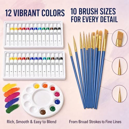 Hdviai Sip and Paint Kit for Couples, 56-Piece Set with Easels and Canvas - Image 3