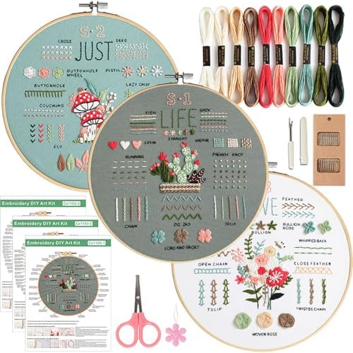 COCOMOX Embroidery Kit for Beginners Adults, Needlepoint Cross Stitch Kits by COCOMOX