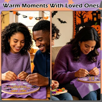 Louise Maelys Halloween Embroidery Kit for Beginners with Pumpkin Ghost - Image 6