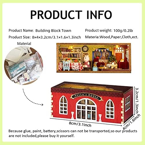 Mini 3D Wooden Doll House Craft Model with LED,DIY Miniature and Furniture Dollhouse Kit,Creative Room Idea for Valentine's Day Birthday Gift (Bella's Living Room) - Image 5