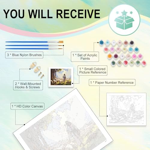 Paint by Numbers Kit for Adults, Jesus DIY Painting Kit, 16x20 Inch - Image 4