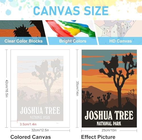 Offito 6 Pack Paint by Numbers Kit for Adults, National Park, 10x14 Inch - Image 3