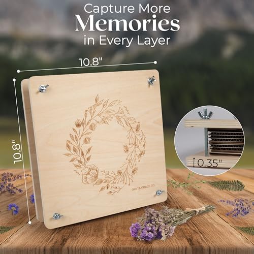 Extra Large Flower Press Kit 11x11 - Wooden Kit with Tools for Adults, Kids - Image 5