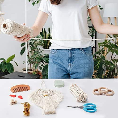 FREEBLOSS 3 Set DIY Macrame Angel Kit Macrame Angel Hanging Ornament Boho Macramé Wall Hanging Decor Spring Macramé Kit for Beginners Handmade Gift for Mom Girls - Image 5