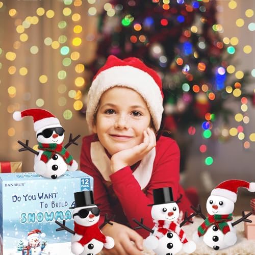 BANBBUR 12 Pack Christmas Stocking Stuffers for Kids, Build a Snowman Kit - Image 5