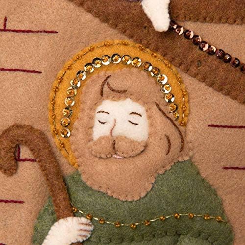 Bucilla 89220E Felt Applique Christmas Wall Hanging Kit, 16" x 22", Away in The Manger - Image 4