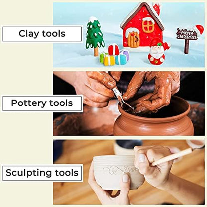 Jetmore 6 Pack Clay Tools Kit, Pottery Tools & Sculpting Tools, Polymer Modeling Clay Cutters Sculpture Set for Carving, Ceramics, Molding, DIY - Image 4