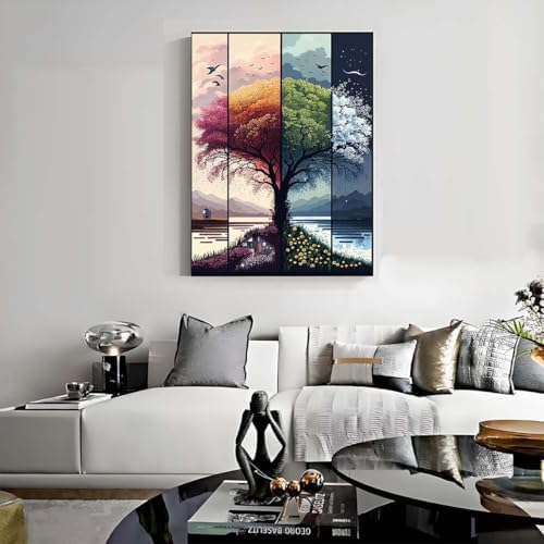Tree Stamped Cross Stitch Kits for Beginners Adults,Landscape Dimensions Needlepoint Art Crafts,Counted Cross Stitch Kits Embroidery Kits for Beginners Adults for Home Decor 11.8x15.7inch - Image 5