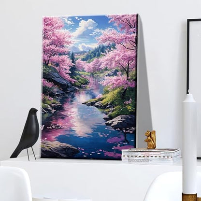 JOOZ Landscape Paint by Number Kit for Adults Beginner with Easel Forest Adult Paint by Number Kits on Canvas with Frame DIY Oil Painting Kits for Gift Home Wall Decor 7.87x11.81 Inch - Image 3