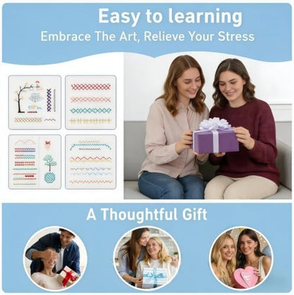 SanQiuShe Stitch Book, Embroidery Stitch Book, DIY Sewing Books, Embroidery Books of Stitches,97 PCS Beginner Embroidery Kit, Portable All-in-One Hand Embroidery Book for Adults & DIY Craft Lovers - Image 6