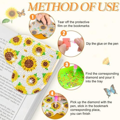WIVICO 8Pcs Diamond Painting Bookmarks, Diamond Pearl Art Kits for Adults - Image 5