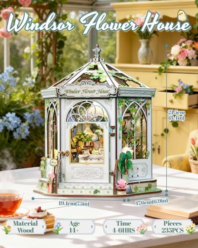 CUTEBEE DIY Miniature House Kit for Adults, Flower House Book Nook - Image 3