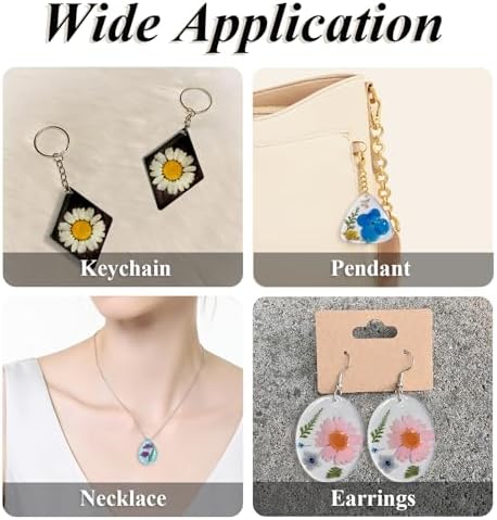 Roxjaejae 129 PCS Resin Earring Molds Silicone Kit, Resin Jewelry Molds with Built-in Holes for Earrings, Necklace, Pendants, Keychains - Image 4