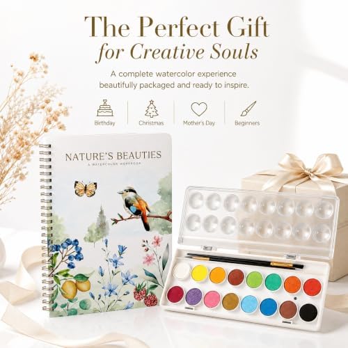 Beautiful Watercolor Paper Workbook Set for Beginners with Paint Included - Image 7