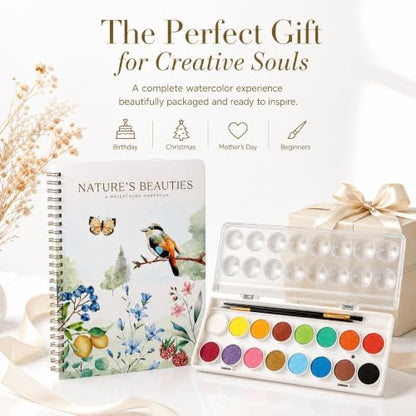 Beautiful Watercolor Paper Workbook Set for Beginners with Paint Included - Image 7