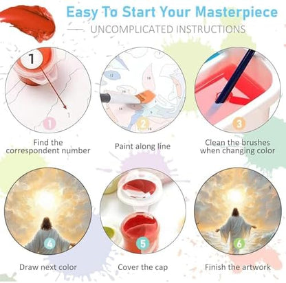 Jesus Paint by Numbers Kit for Adults Framed Canvas 12X16 in, Frameworkless - Image 7