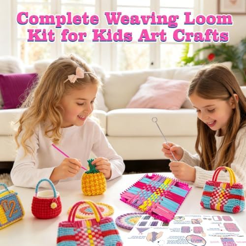 270 Pcs Weaving Loom Kit for Kids,DIY Arts & Crafts Kit with 9 Color Loops - Image 5