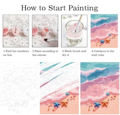 ZRIZQ Paint by Numbers Kit for Adults Beginner,Beach Scenery,16x20 - Image 5
