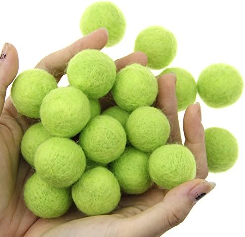 Zasy 30mm Needle Wool Felt Balls Foam Filled Wool Felt Pom Pom Home Decor DIY (Green) - Image 4
