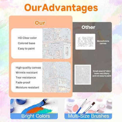 Landscape Paint by Numbers Kit for Adults, DIY Painting Canvas 16x20inch - Image 3
