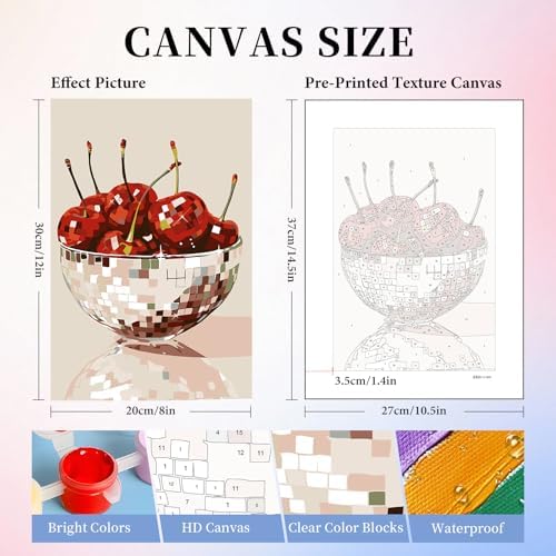 Camocin 6 Pack Paint by Numbers Kit for Adults, Disco Canvas Painting Set - Image 3