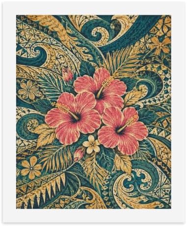 Bozfoxa Paint by Numbers Kit for Adults Beginner Teal Hibiscus Vine - Image 2