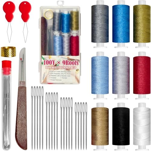 QCZKB 40 Pcs Sewing kit, Sewing Accessories, Friendly for Beginner and Professional for Worker, Suitable for Travel, Home and DIY Gift by QCZKB