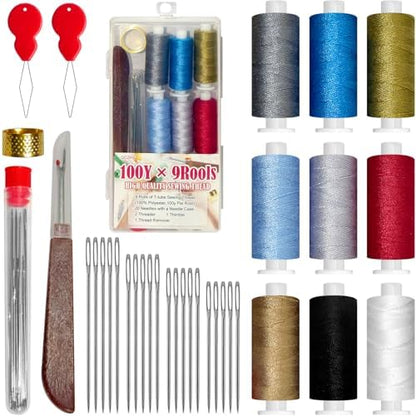 QCZKB 40 Pcs Sewing kit, Sewing Accessories, Friendly for Beginner and Professional for Worker, Suitable for Travel, Home and DIY Gift by QCZKB