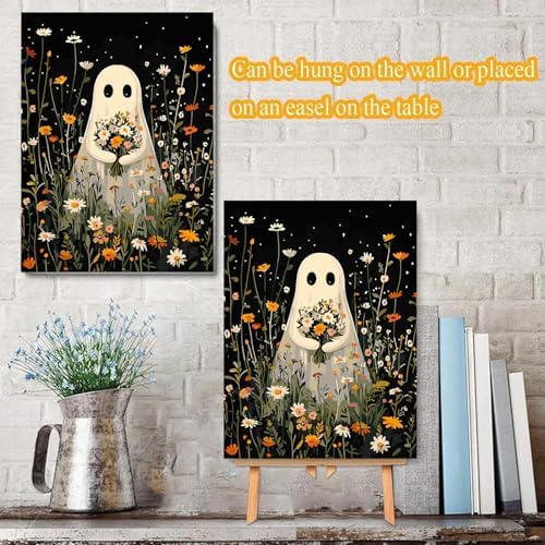 Halloween Framed Paint by Numbers Kits for Adults 12x16in with Wooden Easel - Image 3